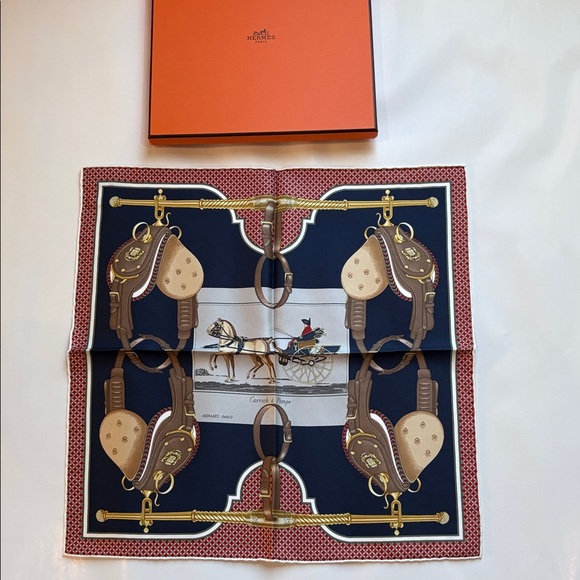 Hermes Accessories - Brand new with tag hermes scarf 45 carrick a pompe marine